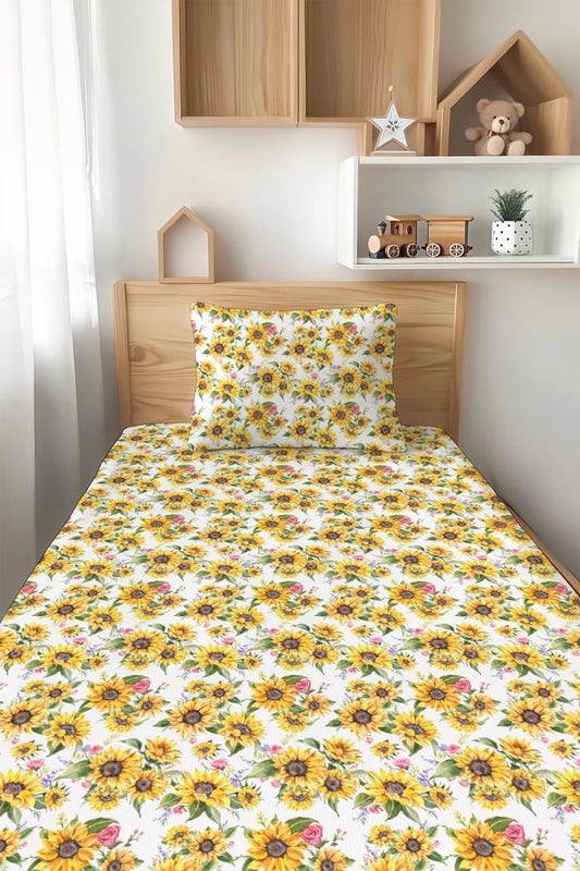 Suns and Roses (Sunflowers) Twin Fitted Sheet and Pillowcase Set BDLJ - Jammie Session