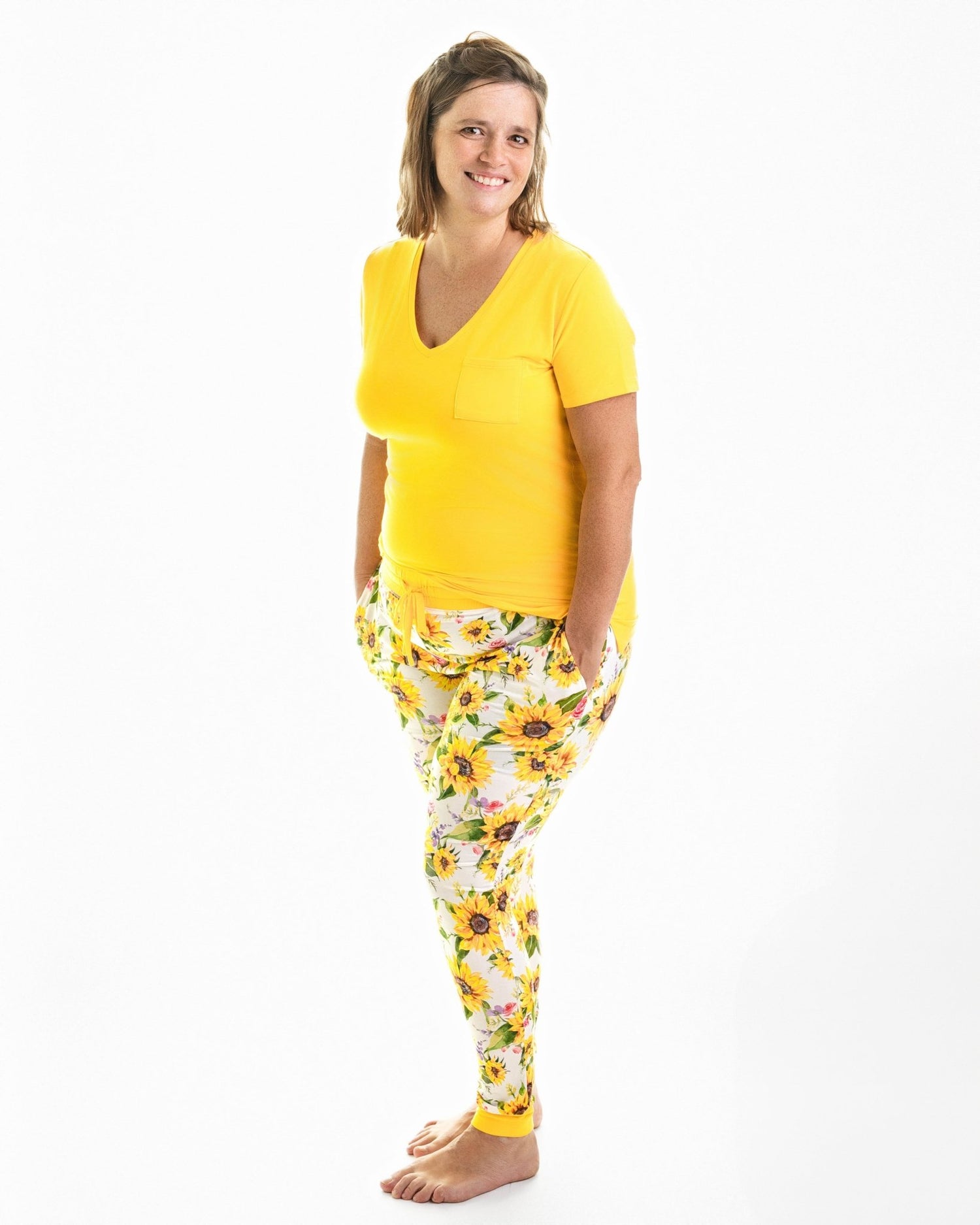 Suns and Roses (Sunflowers) Women's Solid Short Sleeve T-shirt - Jammie Session