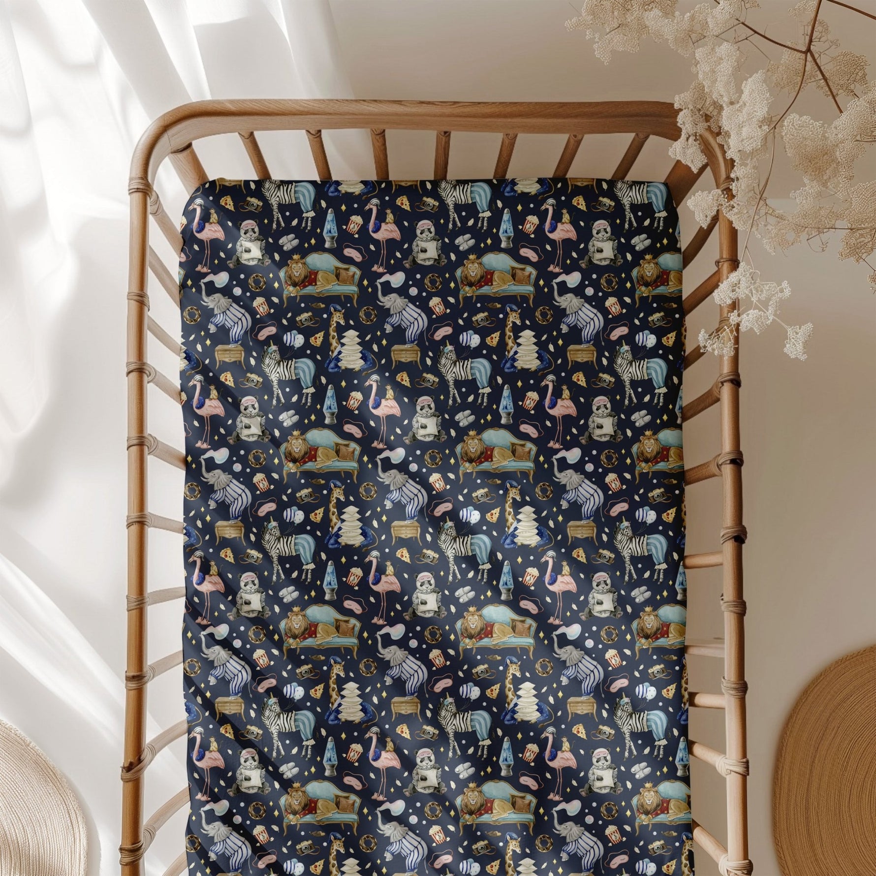 Up Zoo Late Crib Sheet - Jammie Session