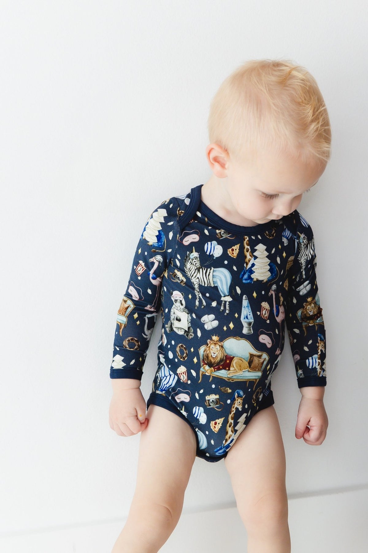 Up Zoo Late Long Sleeve Bodysuit - Jammie Session