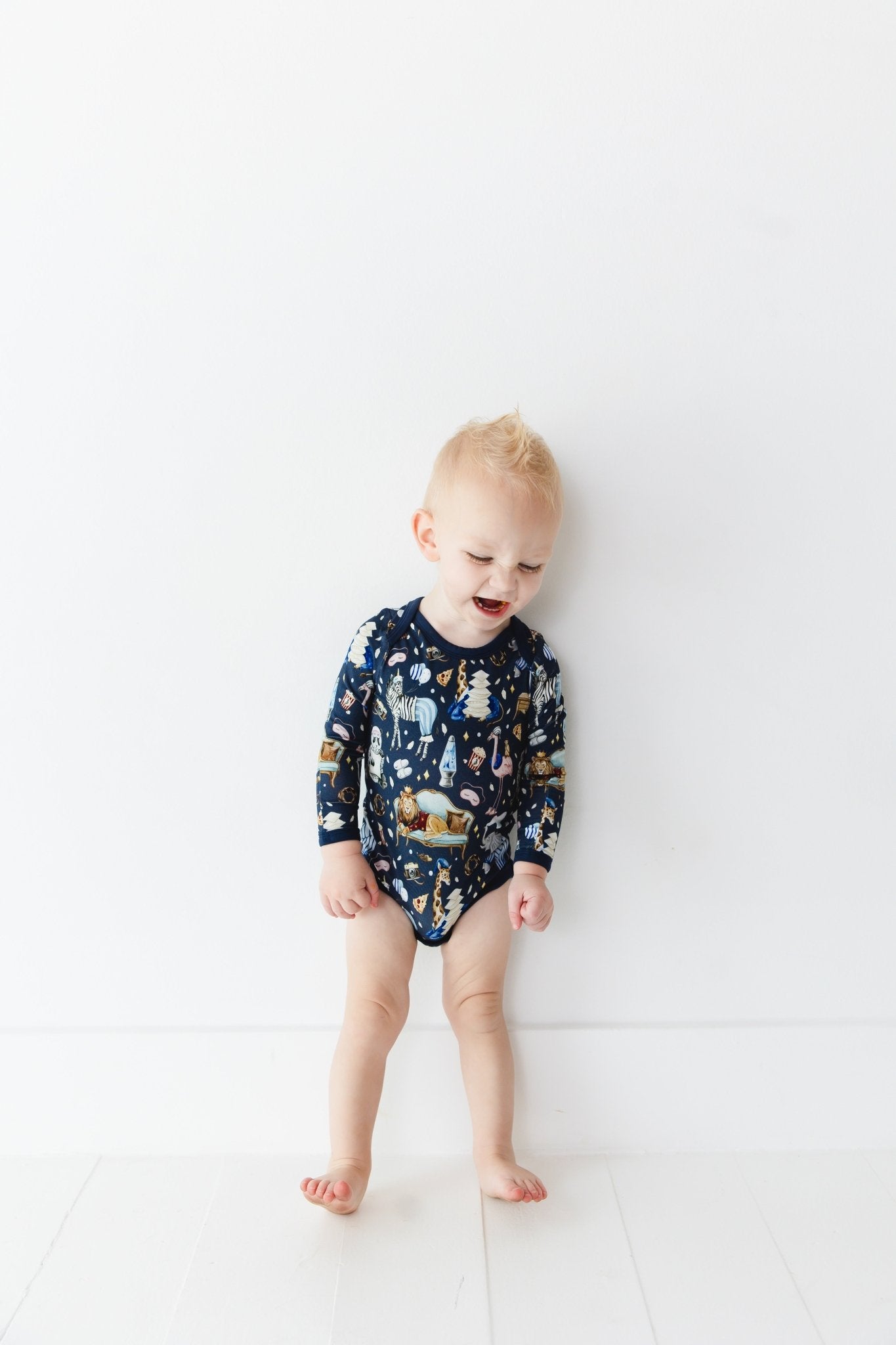 Up Zoo Late Long Sleeve Bodysuit - Jammie Session