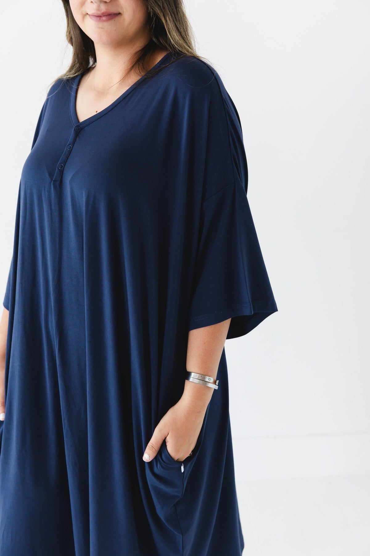 Up Zoo Late Solid Women's Muumuu Lounge Tee (ONE SIZE FITS XS - XXL) - Jammie Session