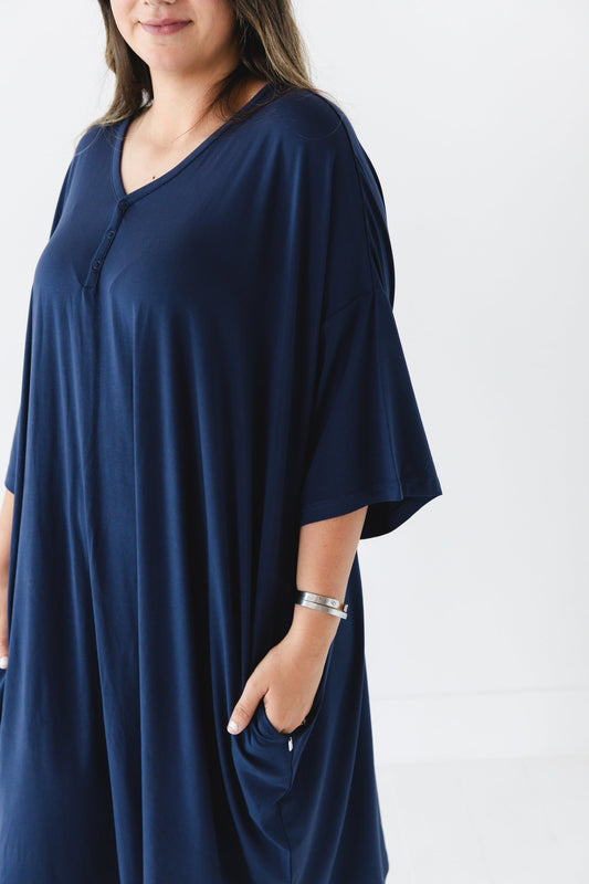 Up Zoo Late Solid Women's Muumuu Lounge Tee (ONE SIZE FITS XS - XXL) - Jammie Session