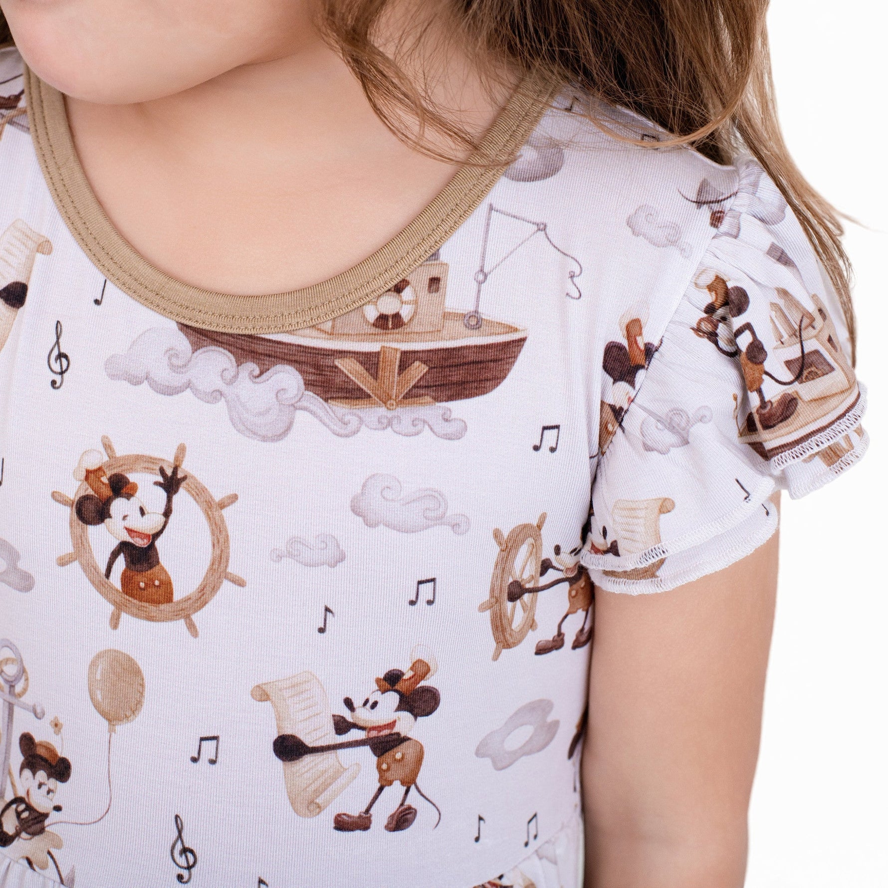 Vintage Voyage Short Sleeve Big Kid Twirl Dress - Jammie Session