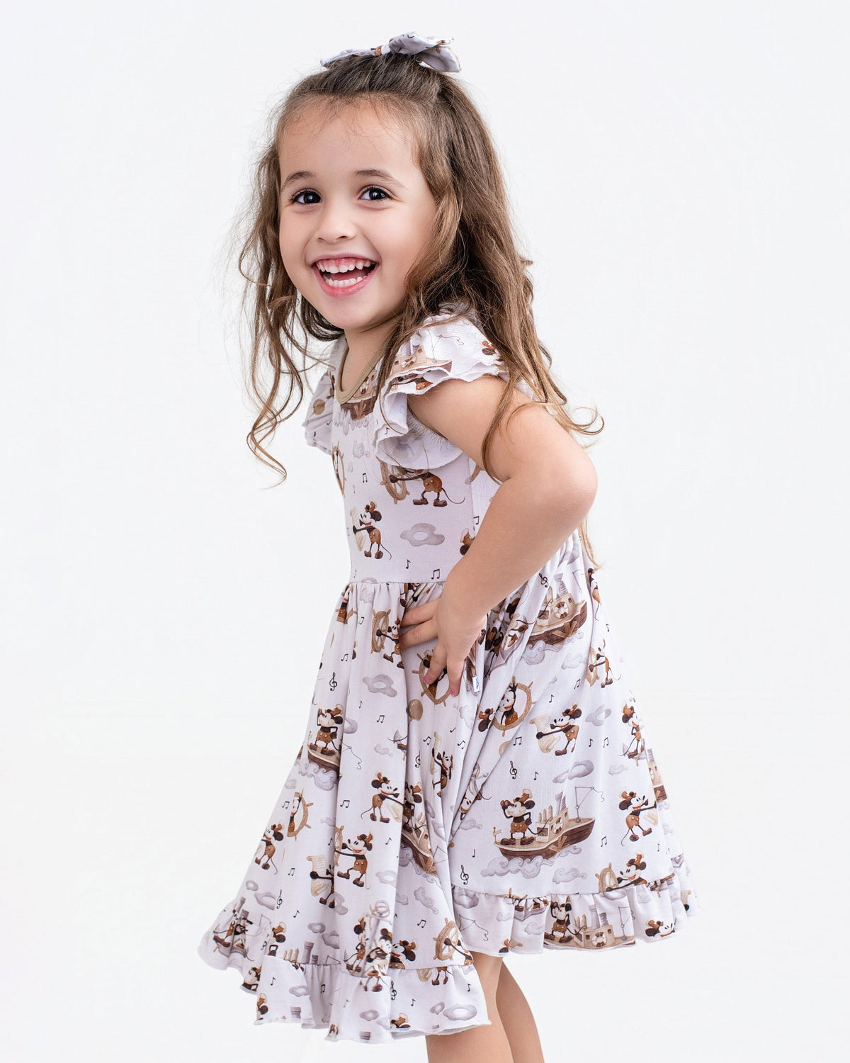 Vintage Voyage Short Sleeve Big Kid Twirl Dress - Jammie Session