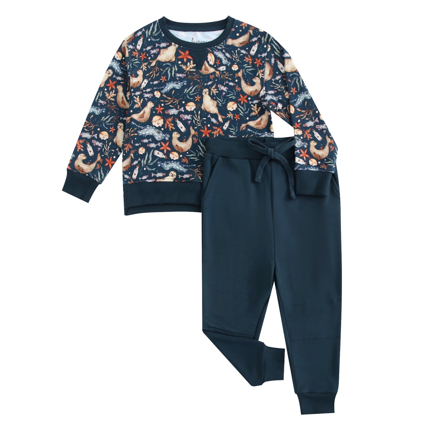 Waves & Whiskers Kids Jogger Set - Jammie Session