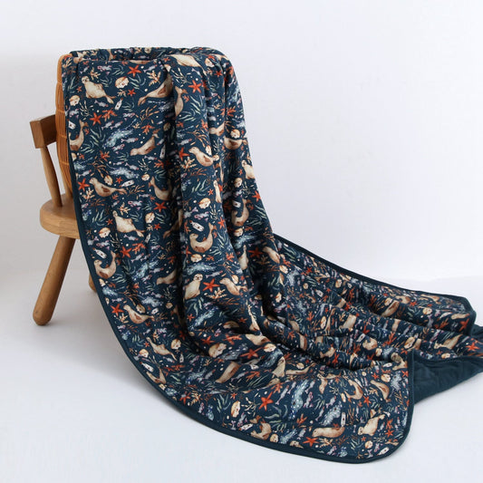 Waves & Whiskers Toddler Quilted Blanket - Jammie Session