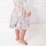 Whimsical Wildflower Long Sleeve Big Kid Twirl Dress - Jammie Session