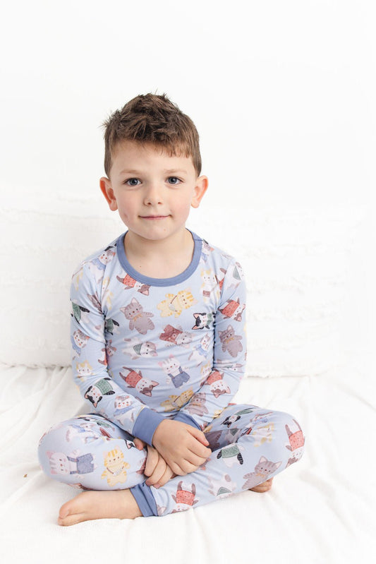 Whiskers (Blue) Long Sleeve PJ's BDLJ - Jammie Session