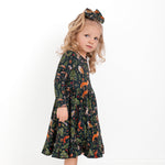 Wood you be my friend Long Sleeve Big Kid Twirl Dress - Jammie Session