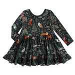 Wood you be my friend Long Sleeve Bodysuit Twirl Dress - Jammie Session