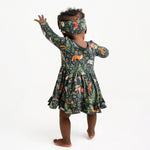 Wood you be my friend Long Sleeve Bodysuit Twirl Dress - Jammie Session