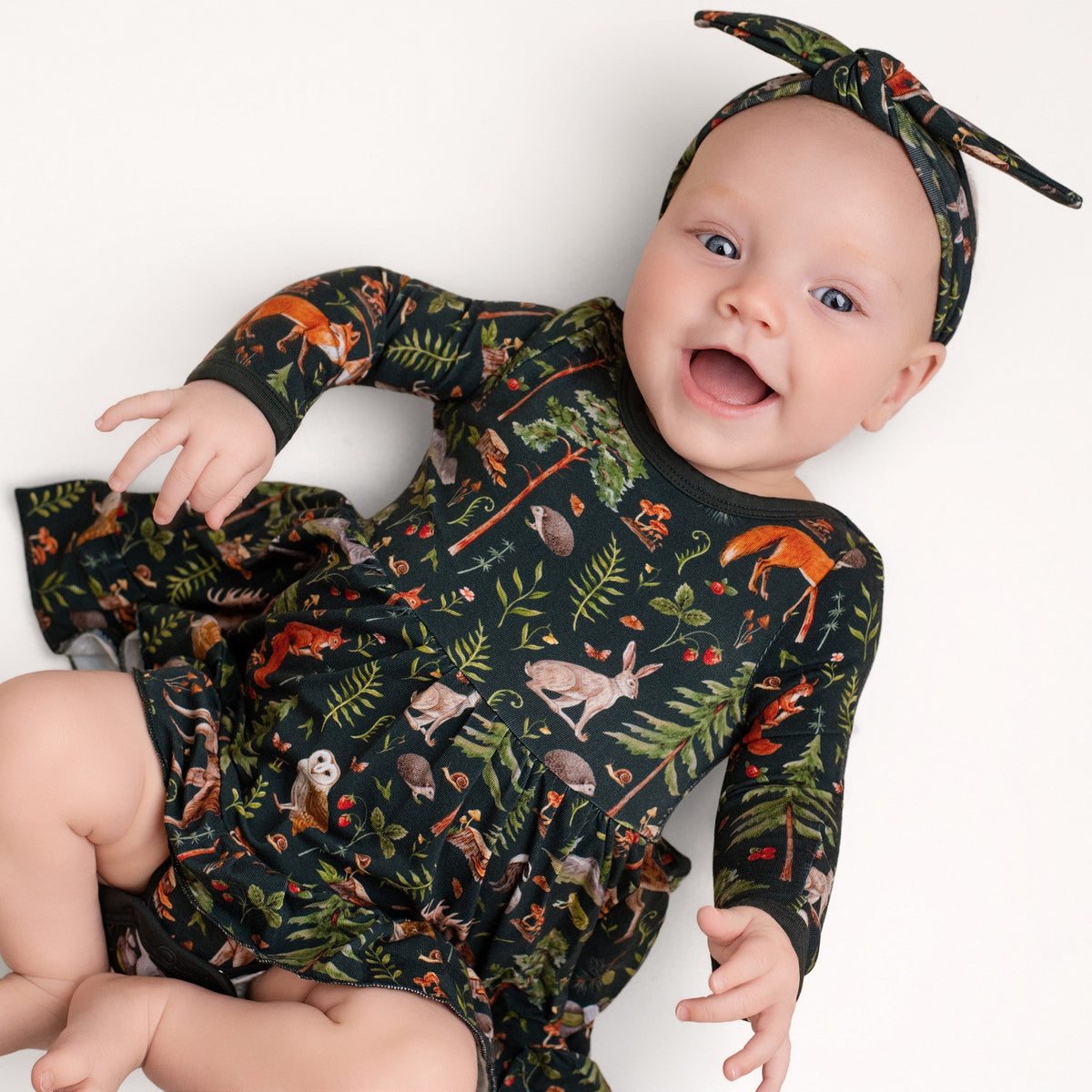 Wood you be my friend Long Sleeve Bodysuit Twirl Dress - Jammie Session