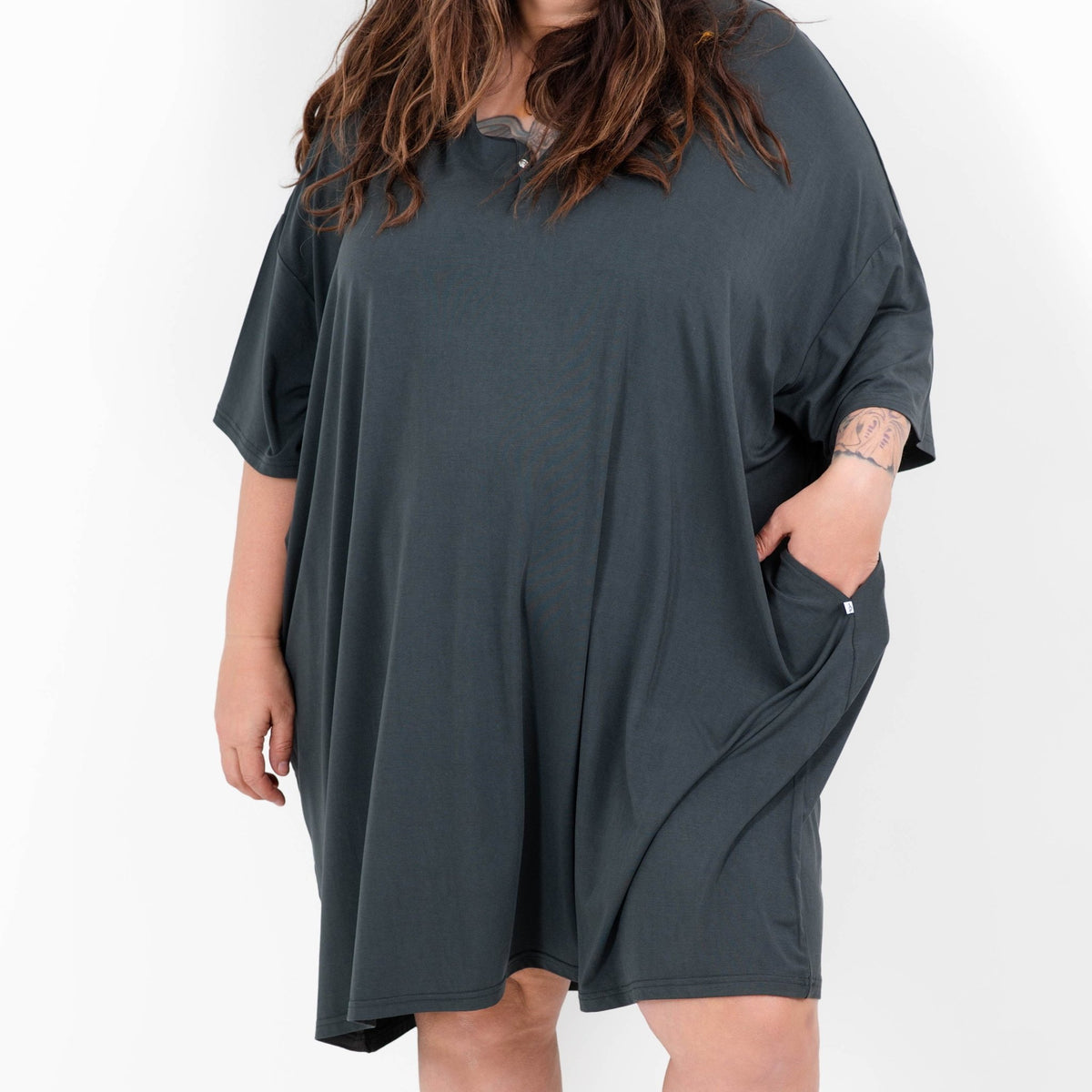 Wood You Be My Friend Solid Women's Muumuu Lounge Tee (ONE SIZE FITS XS - XXL) - Jammie Session