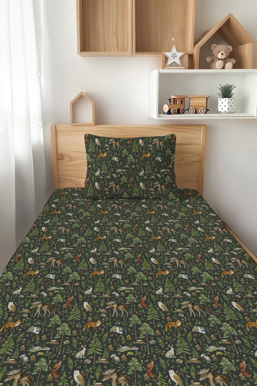 Wood You Be My Friend Twin Fitted Sheet and Pillowcase Set - Jammie Session