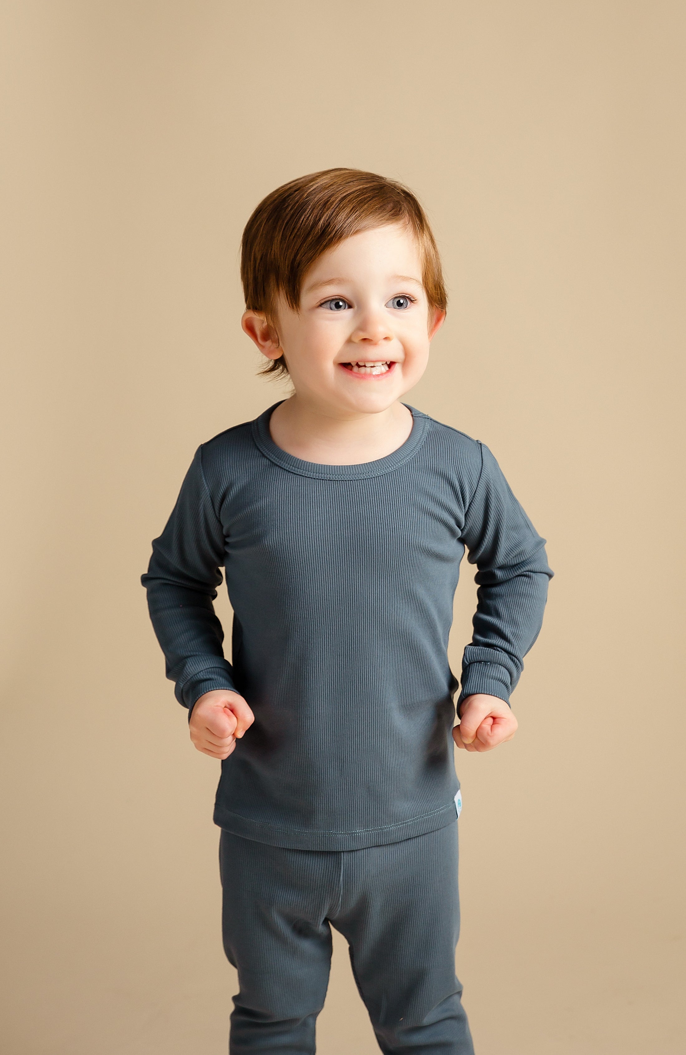 Cadet (Blue) Ribbed Long Sleeve PJ's BDLJ