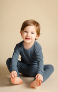 Load image into Gallery viewer, Cadet (Blue) Ribbed Long Sleeve PJ's BDLJ
