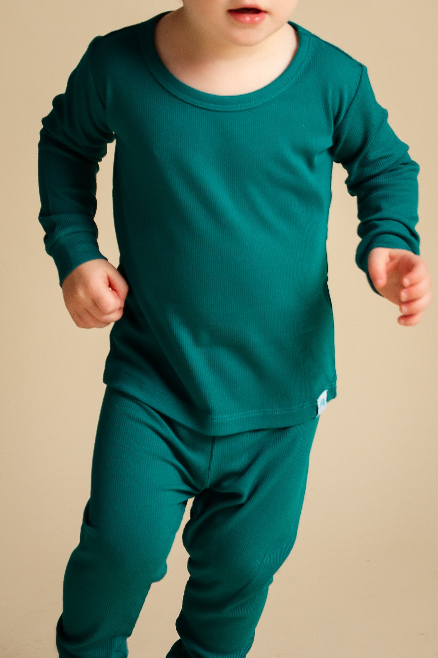 The Real Teal Ribbed Long Sleeve PJ's BDLJ