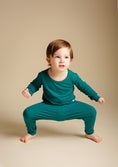 Load image into Gallery viewer, The Real Teal Ribbed Long Sleeve PJ's BDLJ
