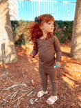 Load image into Gallery viewer, Hot Cocoa (Brown) Ribbed Long Sleeve PJ's BDLJ
