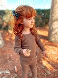 Load image into Gallery viewer, Hot Cocoa (Brown) Ribbed Long Sleeve PJ's BDLJ
